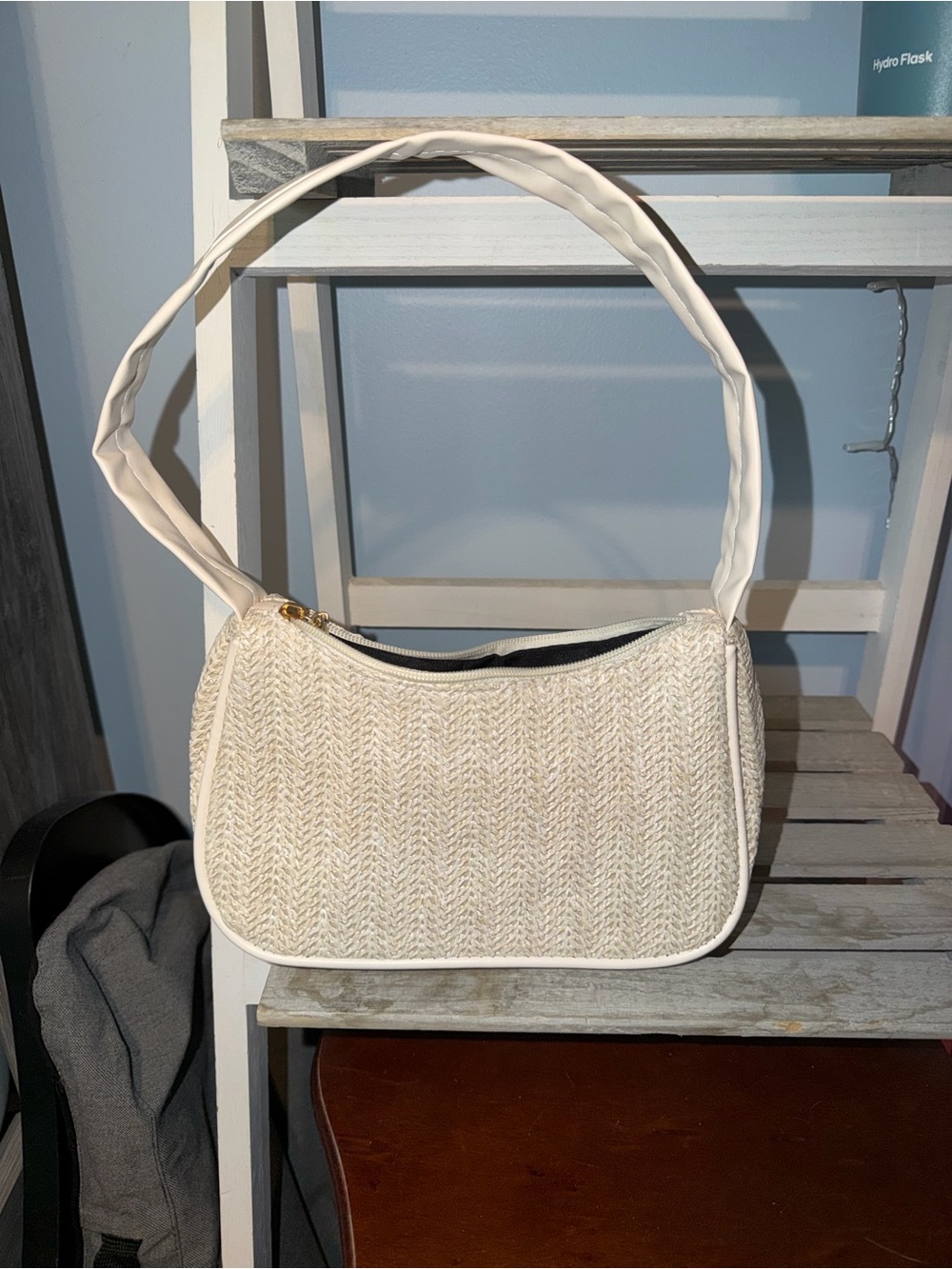 SHEIN Cream Woven Shoulder Bag